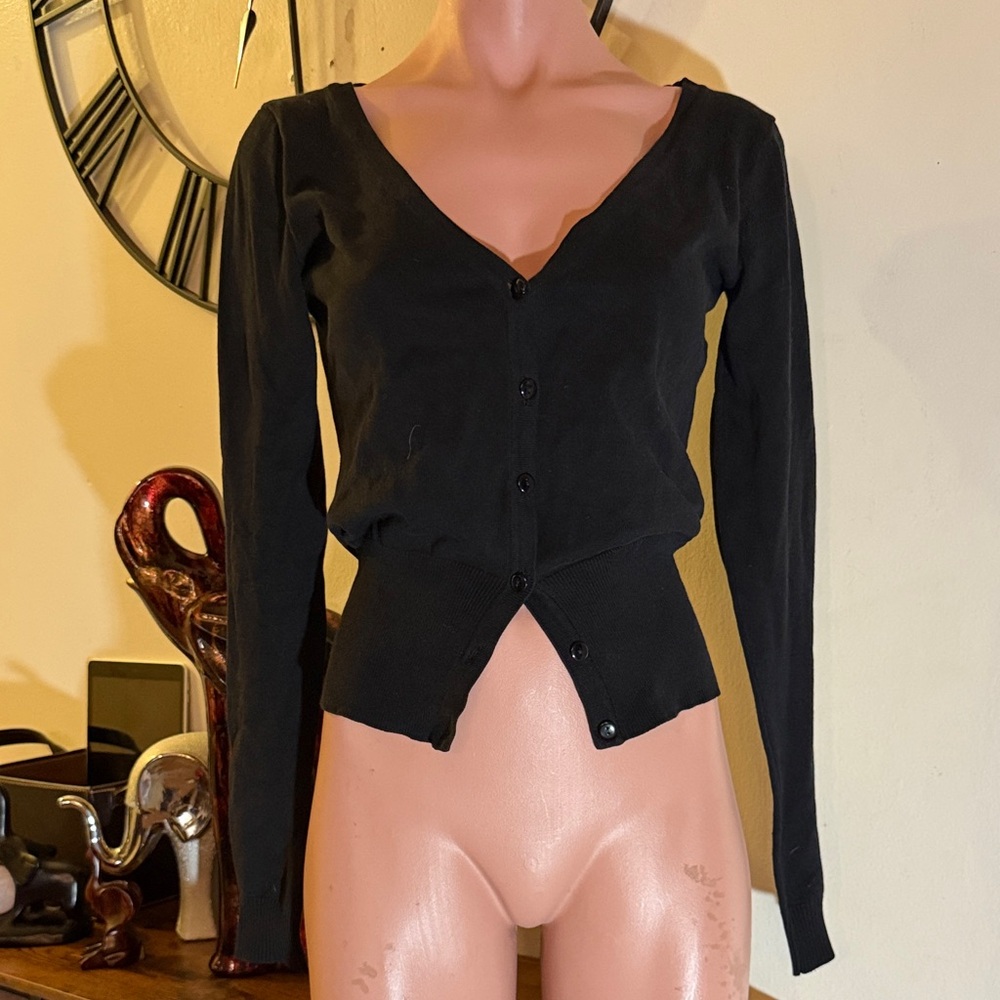 #184 Black Button-Up Women's Top